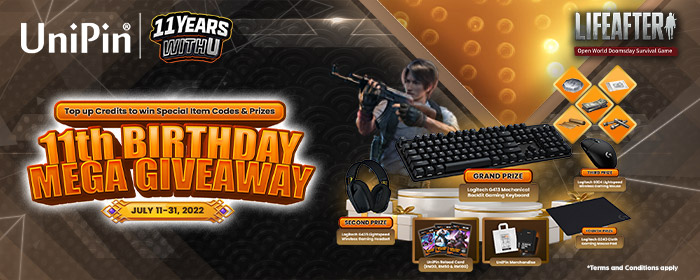 #11YearsWithU Birthday Mega Giveaway-Top Up LifeAfter with UniPin Now! (MY)
